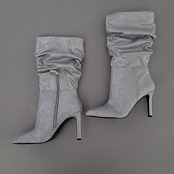 Gianni Bini x Nastia Liukin Kiki Rhinestone Slouchy Pointed Toe Dress Boots 7M - Picture 4 of 12